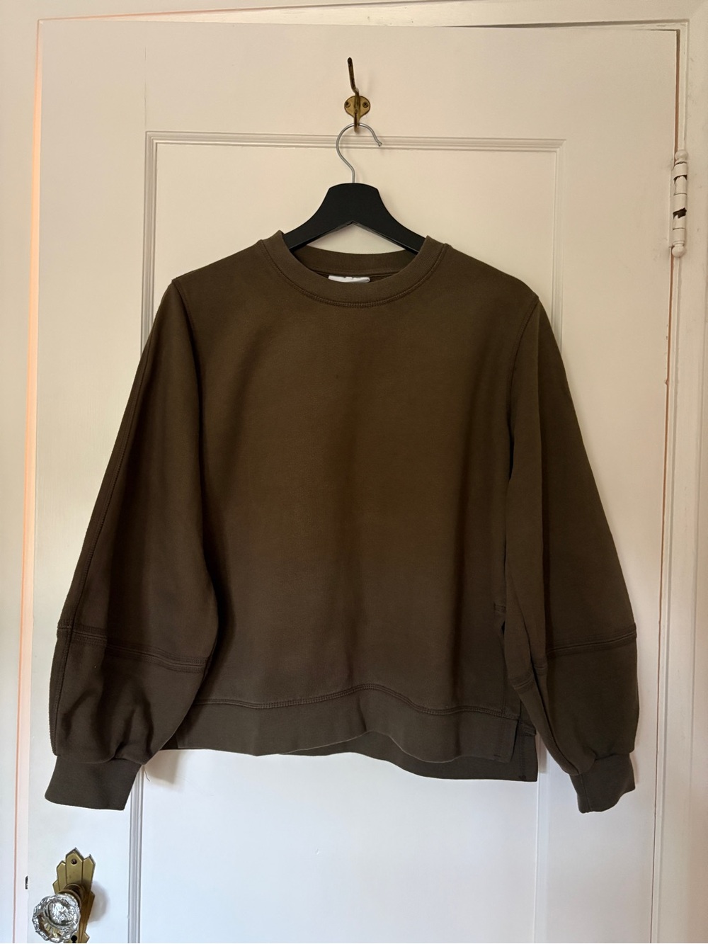 Ganni Olive Brown Crewneck Sweatshirt